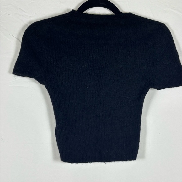 Zara Black Wool Knit Crop Top- S - Picture 4 of 6